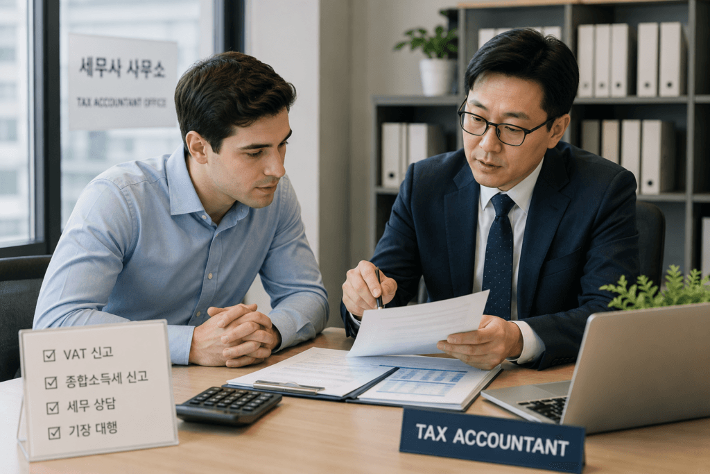 외국인 사업자 세금 신고 상담을 진행하는 영어 가능 세무사